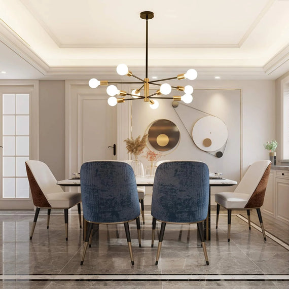 SOZOMO musta ja kultainen skandinaavinen kattovalaisin – moderni LED-riippuvalaisin