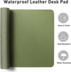 Leather Desk Pad Protector, Mouse Pad, Office Desk Mat, Non-Slip PU Leather Desk Blotter, Laptop Desk Pad, Waterproof Desk Writing Pad for Office and Home (31.5" X 15.7",Olive Green)