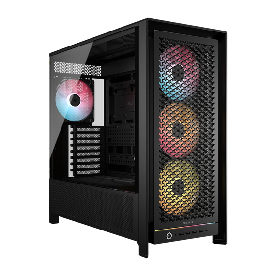 Corsair FRAME 5000D RS ARGB, musta, keskikokoinen tornikotelo, jossa on korkea ilmanvirtaus.