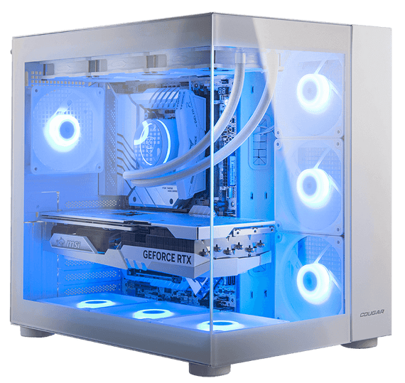 COUGAR FV150 RGB kaksikammioinen PC-kotelo - valkoinen