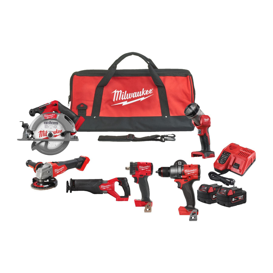 Milwaukee 4933498659 M18 Polttoaineakkupakkaus M18 FPP6H3-502B, 2 x 5 Ah akkua/Lg