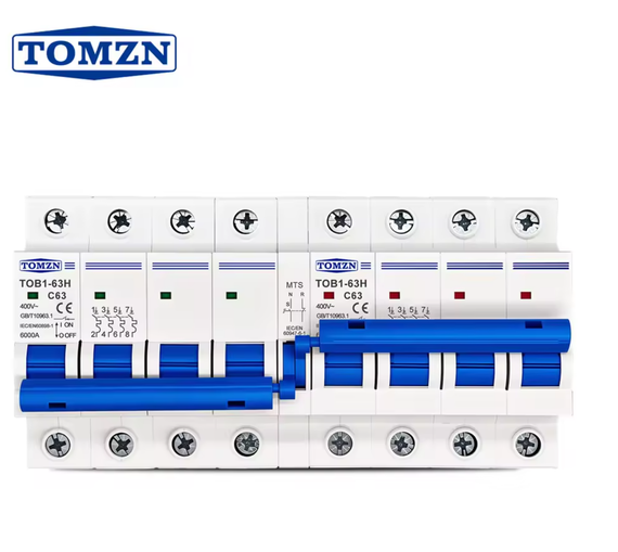 TOMZN 4P plus 4P MTS AC Kaksoisvirta Manuaalinen siirtokytkin Suojakatkaisija MCB 50HZ/60HZ