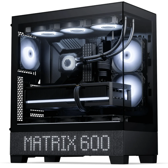 Phanteks XT View Matrix -miditornikotelo (E-ATX) 600 LEDin matriisinäytöllä - musta