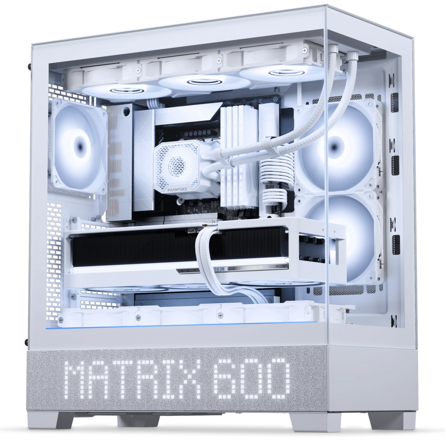 Phanteks XT View Matrix -miditornikotelo (E-ATX) 600 LEDin matriisinäytöllä - valkoinen