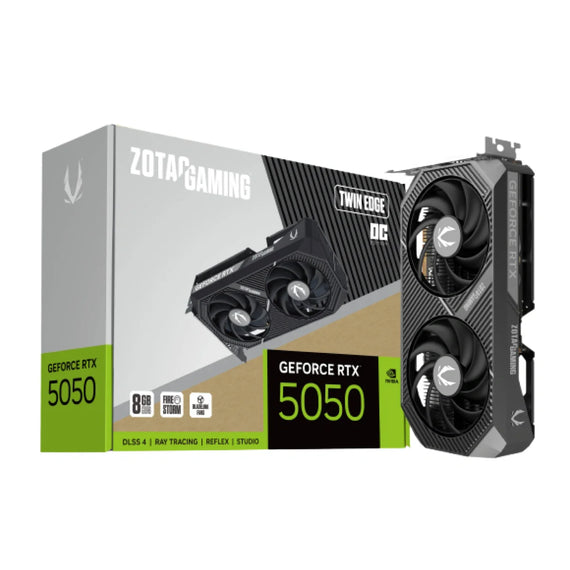Zotac Gaming GeForce RTX 5050 Twin Edge OC -näytönohjain, NVIDIA 8GB GDDR6