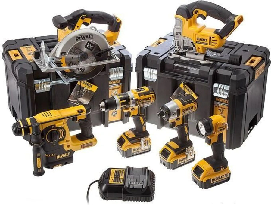 DeWALT-sarja DCK699M3T (DCD795 + DCS391 + DCS331 + DCF887 + DCH253 + DCL040 + 3 x 4,0 Ah + DCB115 + 2 x TSTAK VI)