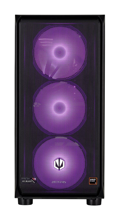 Actina-pelitietokone – Ryzen 9 9900X, RTX 5080, 32 Gt DDR5, 2 Tt SSD, Windows 11 Home (musta keskitorni)