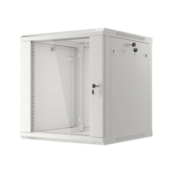 Seinälle asennettava räkki 19 tuumaa 12U 600x600 mm harmaa