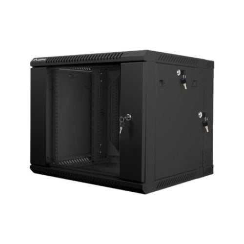 LANBERG 19" 9U 600x600 kaksiseinäinen seinäkotelo lasiovella, musta