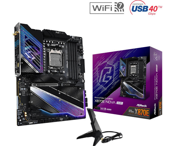 ASRock X870E Nova WiFi -emolevy – AMD X870E, AM5, ATX, DDR5, PCIe 5.0, WiFi 7