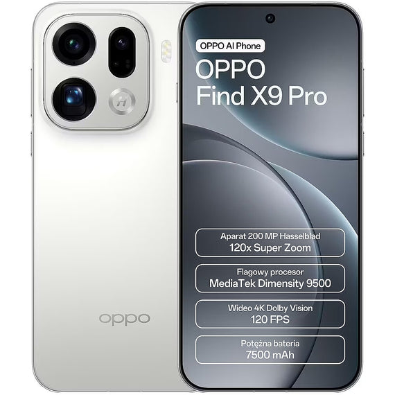 OPPO Find X9 Pro 5G (16 Gt/512 Gt) – Valkoinen (EU)