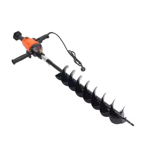 Sähköinen maadoituspora pylväänkaivajalla ja 120 mm:n kierreporalla, yksi-/kaksiteräinen 220 V 1,9 kW