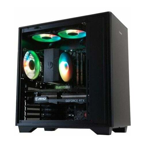 Actina-pelitietokone – Ryzen 9 7900, RTX 5070 Ti, 32 Gt DDR5, 1 Tt SSD (musta keskitorni)