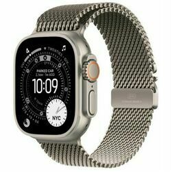 Apple Watch Ultra 3 GPS + Cellular 49 mm Luonnon titaanikuori | Luonnon titaanista valmistettu Milanolainen ranneke (S)